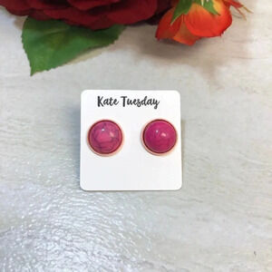 5/$20 Pink Marbled Stud Earrings,‎ New